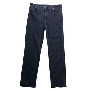 Fidelity‎ Denim Cali High Rise Full Jeans Brighton Black Crystal Stud Size 30